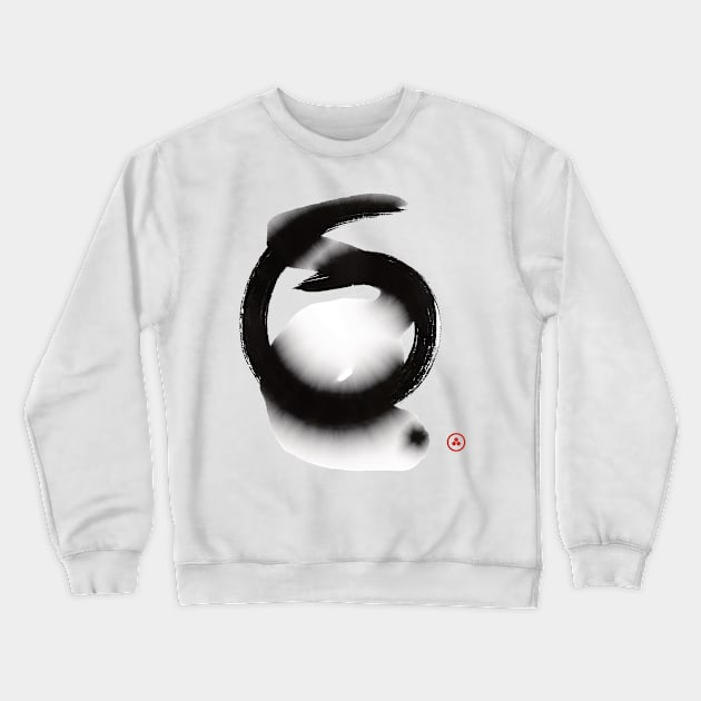 Zen Circle in Wet Ink Hitsuzendo Crewneck Sweatshirt by drumweaver